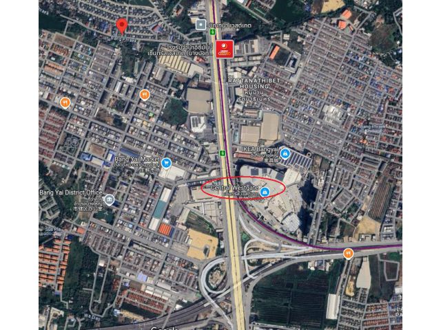 ขายบ้านพร้อมที่ดินด่วน  182 ตร.ว. บางบัวทองใกล้เวสต์เกต