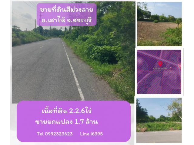 ขายที่ดินสีม่วงลาย 2.2.6ไร่ อ.บ้านหมอ จ.สระบุรี