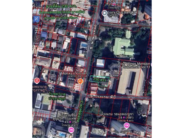 R68-086ขายที่ดิน230ตรว.ซอยสุขุมวิท 3 (นานาเหนือ) ทำเลดีมากผังเมืองสีแดง ที่ดินอยู่ในแหล่งของธุรกิจมากมายย่านสุขุมวิท ที่ดินเหมาะทำเซอร์วิสอาพาตเม้นต์ระดั