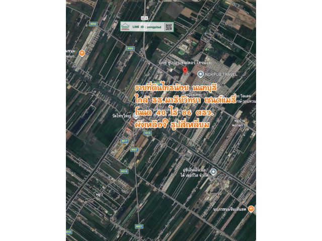 ขายที่ดินไทรน้อย นนทบุรี 40 ไร่ 86 ตรว.ไร่ 4.5 ล้าน ผังเหลือง