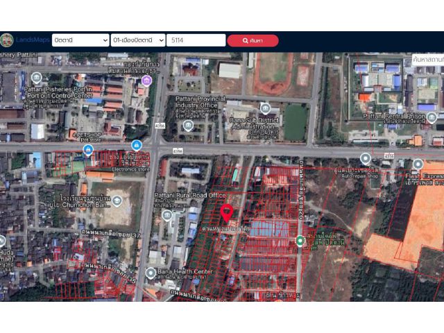 ขายที่ดินในตัวเมืองปัตตานี 4 ห้อง (96 ตรว.)