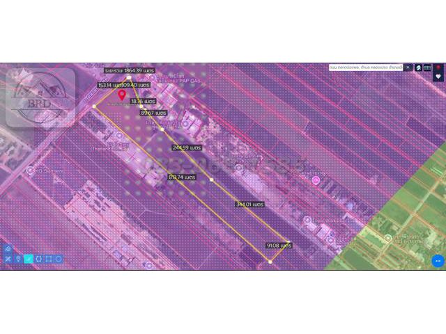 ขายที่ดินทำเลถนนปองพล ผังสีม่วง สร้างโรงงาน เนื้อที่ 47-1-68.5 ไร