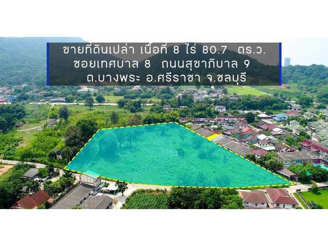 ขายที่ดินเปล่า 8ไร่ ใกล้อ่างเก็บน้ำ บางพระ ศรีราชา