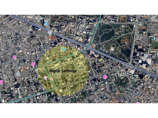 ขายที่ดิน 185 ตร.ว. ทำเลดีทองย่านถนนสาทร ห่างรถไฟฟ้าสถานี BTS และ MRT  เพียง 5 นาที