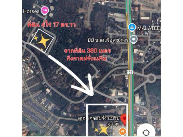 ขายที่ดินใกล้กาดฝรั่งแม่ริมทำเลดีโฉนดพร้อมโอน