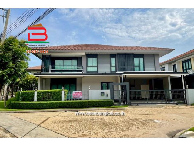 บ้านเดี่ยว หลังมุม หมู่บ้าน เศรษฐสิริ วงแหวน-ลำลูกกา เนื้อที่ 77.3 ตรว. ถ.ลำลูกกา ต.บึงคำพร้อย อ.ลำลูกกา จ.ปทุมธานี