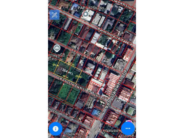 ขายที่ดินเปล่า 364 ตรว. ซอย รามอินทรา 14 แยก 8 ใกล้สถานีรถไฟฟ้า มัยลาภ แขวงท่าแร้ง เขตบางเขน กรุงเทพๆ