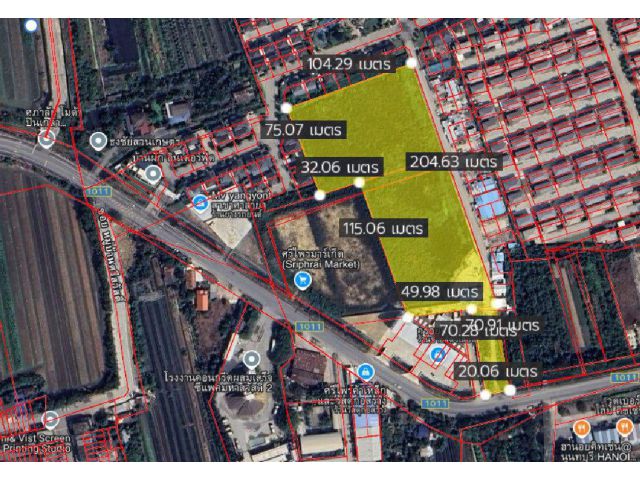 ที่ดินติดถนน 10-1-48 ไร่ หน้าติดถนนบางกรวย-จงถนอม(1011) บางกรวย นนทบุรี