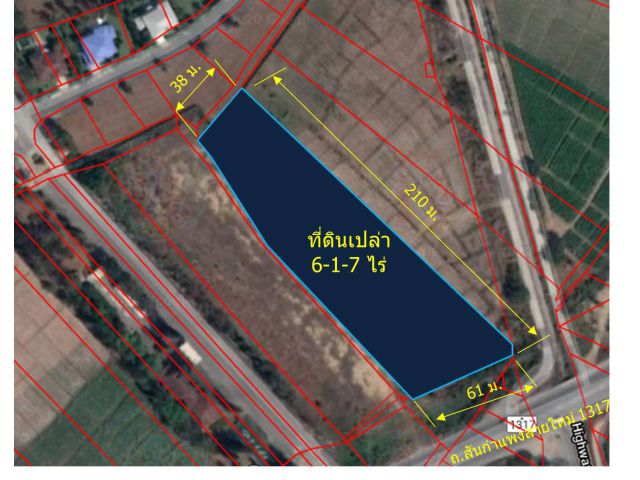 L174-ขายที่ดินเปล่า 6-1-7 ไร่ (ติดสี่แยกหมู่บ้านในฝัน 4) ต.แช่ช้าง อ.สันกำแพง จ.เชียงใหม่)
