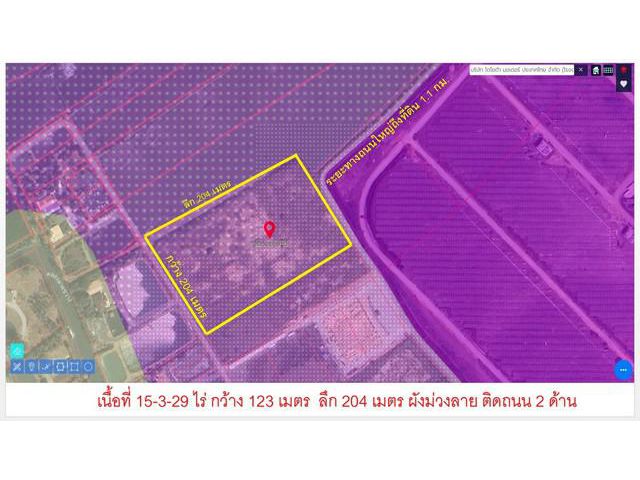 ขายที่ดินสีม่วงสร้างโรงงาน บ้านโพธิ์ เนื้อที่ 15-3-29 ไร่