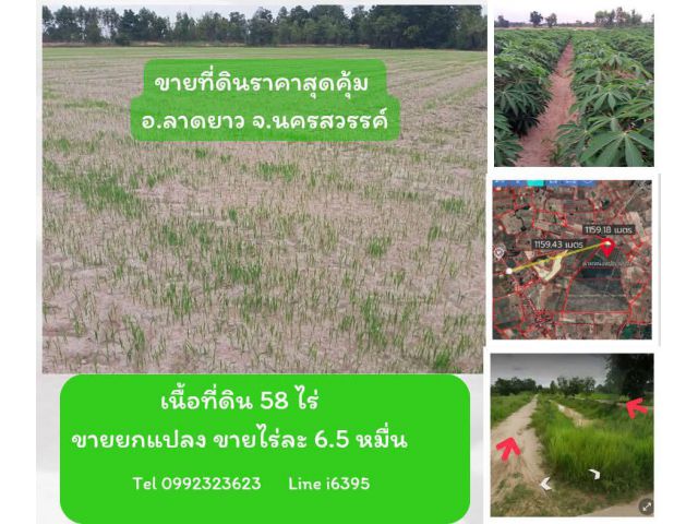 ขายที่ดืนนครสวรรค์ ไร่ละ 6