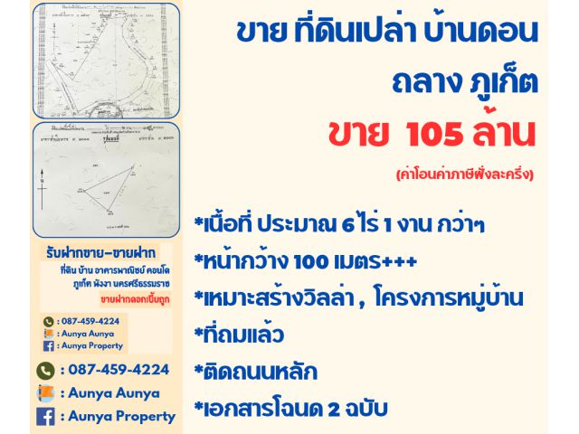Tel.087-459-4224 ขาย #ที่ดินเปล่าบ้านดอนบ้านยา #ที่ดินเชิงทะเล ถลาง ภูเก็ต