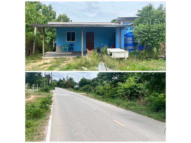 ที่ดินโฉนดพร้อมบ้าน 2 ไร่ ติดถนนลาดยาง ติดห้วยมีน้ำตลอด มีสวนผสมบางส่วน