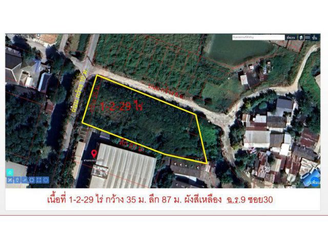 ถมแล้ว สร้างโกดัง สร้างสำนักงาน ที่ดินถนนเฉลิมพระเกียรติ ร.9 ซอย 30 เนื้อที่ 1-2-29 ไร่ ยกแแปลง 29 ล้าน ประเวศ กรุงเทพฯ