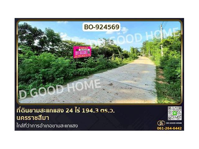 BO-924569 ที่ดินขามสะแกแสง 24 ไร่ 194.3 ตร.ว. นครราชสีมา ใกล้ที่ว่าการอำเภอขามสะแกแสง
