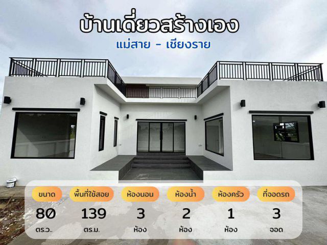 ขาย บ้านเดี่ยว 3 ห้องนอน 2 ห้องน้ำ 80 ตร.ว. โครงการ อุดมชัย - ธนกฤต หมู่บ้านร่มโพธิ์ทอง หมู่9 จังหวัดเชียงราย