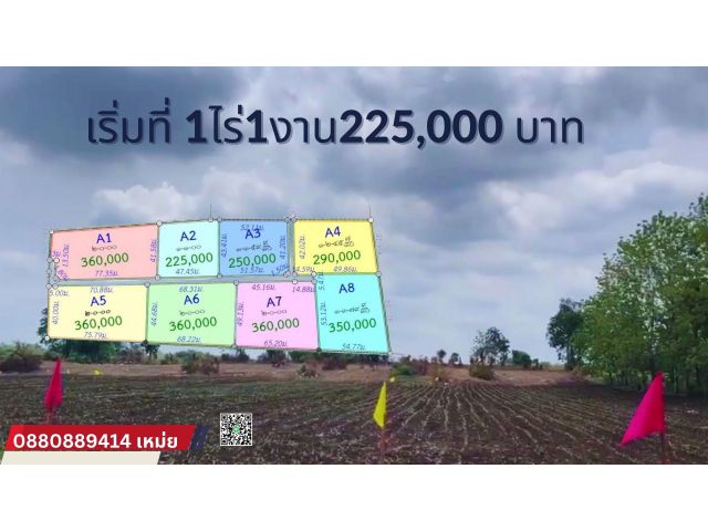 ที่ดิน หนองม่วง จ ลพบุรี ไร่ละ 180000