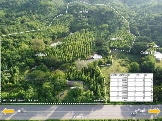 ขายที่ดิน 140 ไร่ ติดถนน 4 เลน เพชรบูรณ์