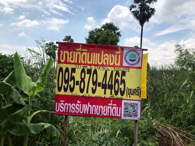 ขายต่ำกว่าประเมิน ที่ดินเมืองปทุมธานี 100 ตรว ติดถนนคอนกรีตสาธารณะ ซ.ธรรมสุธีร์ 20 จ.ปทุมธานี