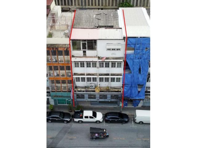 ให้เช่าอาคารพาณิชย์ 4 ชั้น หน้ากว้าง 9 เมตร เขตป้อมปราบศัตรูพ่าย ใกล้ MRT สามยอดแค่ ที่จอดรถหน้าร้าน 2 คัน