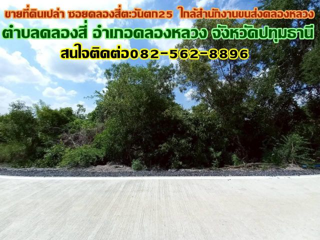 ขายที่ดินเปล่า ซอยคลองสี่ตะวันตก25 ใกล้สำนักงานขนส่งคลองหลวง