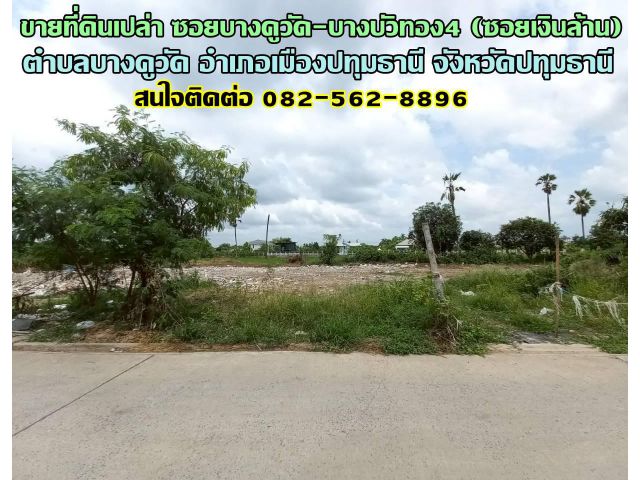 ขายที่ดินเปล่า ซอยบางคูวัด-บางบัวทอง4 (ซอยเงินล้าน) ใกล้บริษัท ตาต้าไทยอินเตอร์ ถนน345