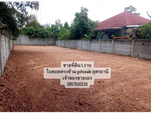 ขายที่ดิน 100 ตรว.ใกล้เมือง ห่างเซ็นทรัลอุดร5กิโลเมตรน้ำไม่ท่วม เจ้าของขายเอง