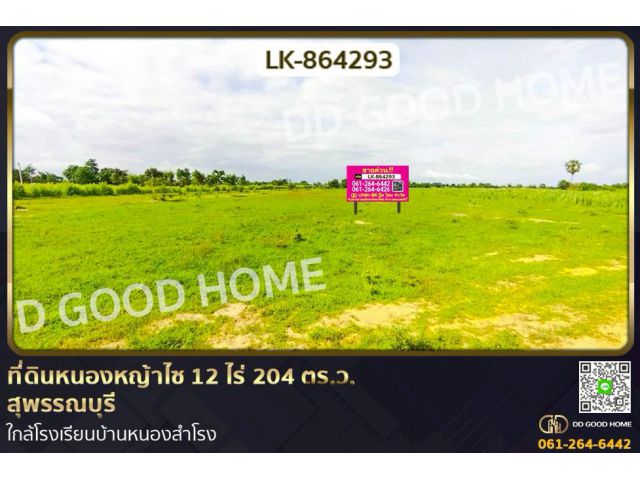 LK-864293 ที่ดินหนองหญ้าไซ 12 ไร่ 204 ตร.ว. สุพรรณบุรี ใกล้โรงเรียนบ้านหนองสำโรง