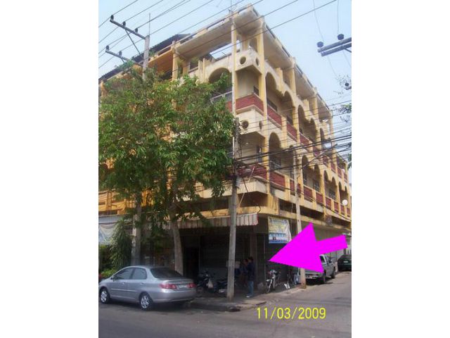 ให้เช่าอาคารพาณิชย์(ห้องหัวมุม) ใจกลางเมืองกาญจนบุรี ติดถนนทางหลวง&ตลาดโต้รุ่ง รร. ธนาคาร