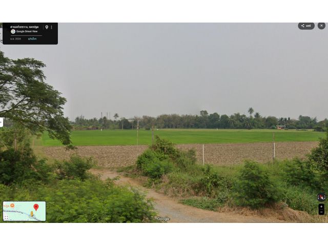 ขายที่ดิน 18 ไร่ หน้ากว้างติดถนนเลียบคลองชลประทาน