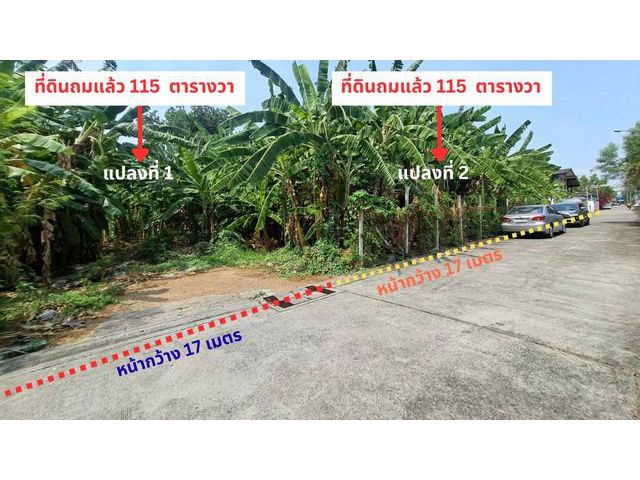 ขายที่ดินถมแล้วแบ่งขายแปลงละ 115วาใกล้ารถไฟฟ้าชมพูมีนบุรีกรุงเทพ