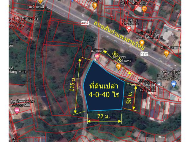 L106-ขายที่ดินเปล่า 4-0-40 ไร่ ( ต.สันกลาง อ.สันกำแพง จ.เชียงใหม่)