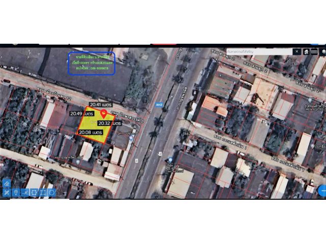 ขายที่ดิน100ตรว.กว้าง20x20ม. เยื้องบริษัทหาดทิพย์