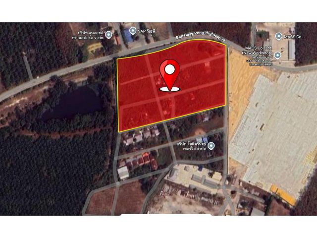 ขายที่ดินเปล่า ต.ห้วยโป่ง จ.ระยอง แปลงละ 60 ตร.ว.