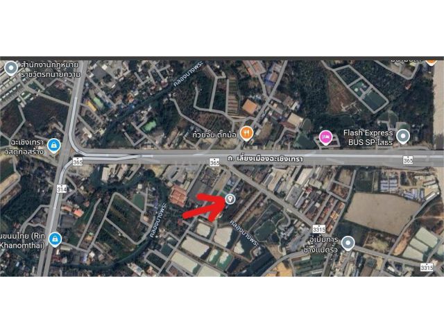 ขายที่ดิน ในตัวเมืองฉะเชิงเทรา พื้นที่ขนาด 100 ตรว. ใกล้ถนนใหญ่ 8เลน