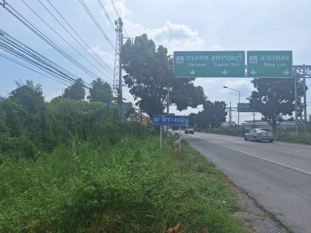 ขขายที่ดิน 3-3-84 ไร่  ติดถนน 346 ปทุมธานี-บางเลน, ใกล้แยกนพวงค์