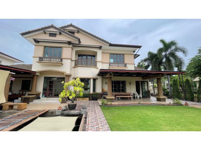 ขายบ้านเดี่ยว มัณฑนา วัชรพล–รามอินทรา 1 ที่ดินใหญ่ 134 ตร.วา | ต้นโครงการ | ติดสวน