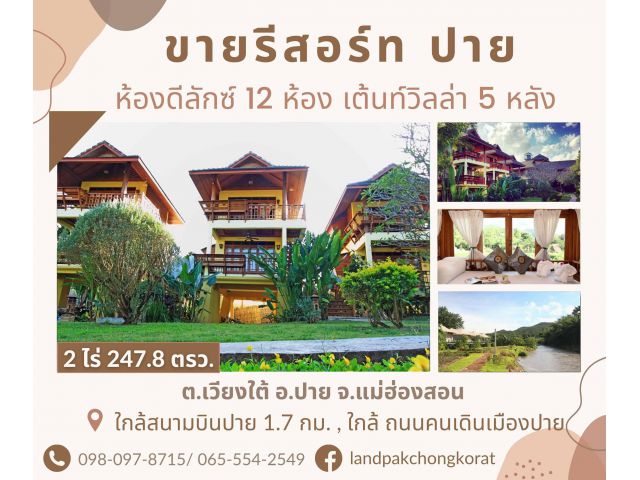 ขายรีสอร์ท ปาย  ต.เวียงใต้ อ.ปาย จ.แม่ฮ่องสอน