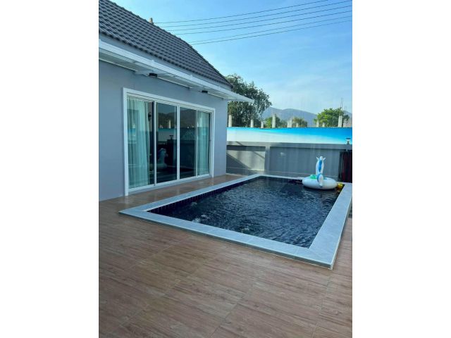 ขายบ้านเดี่ยว 1 ชั้น The Jade Pool Villa ชะอำ-หัวหิน เนื้อที่ 60.5 ตารางวา 3 ห้องนอน ตำบลห้วยทรายเหนือ อำเภอชะอำ