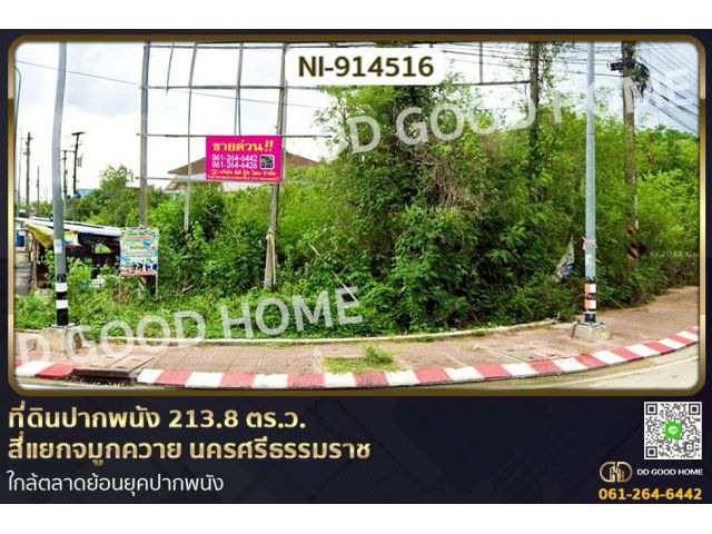 NI-914516 ที่ดินปากพนัง 213.8 ตร.ว. สี่แยกจมูกควาย นครศรีธรรมราช ใกล้ตลาดย้อนยุคปากพนัง‬
