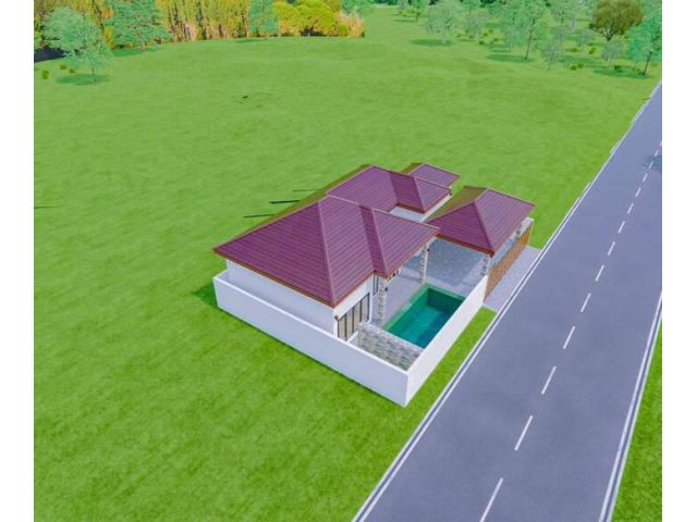 Land worth investing in, suitable for a private golf driving range and has 1 house/pool to build and sell for profit.