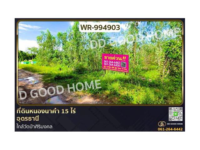 WR-994903 ที่ดินหนองนาคำ 15 ไร่ อุดรธานี ใกล้วัดป่าศิริมงคล