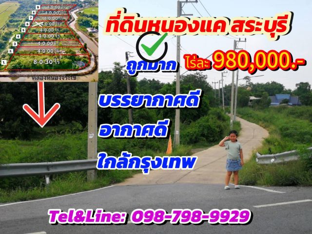#ที่ดินหนองแค สระบุรี อากาศดี ขับรถจากกรุงเทพเพียง 1 ชม. ไร่ละ 980,000 บาท