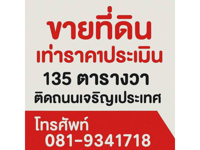 ขายที่ดินราคาประเมินราชการ! กลางเมืองเชียงใหม่ ติดถนนใหญ่ ผังเมืองสีแดง