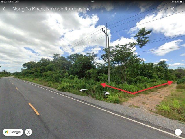 ขาย ที่ดิน ติดถนนลาดยาง ติดถนน 2 ด้าน  ต.หนองหญ้าขาว  อ.สีคิ้ว จ.นครราชสีมา ใกล้เขื่อนลำตะคอง