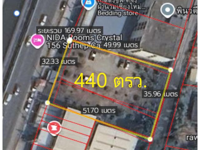 L601-ขายที่ดินเปล่า 1-0-40 ไร่ (ติดถนนคลองชลประทาน ต.สุเทพ อ.เมืองเชียงใหม่ จ.เชียงใหม่)