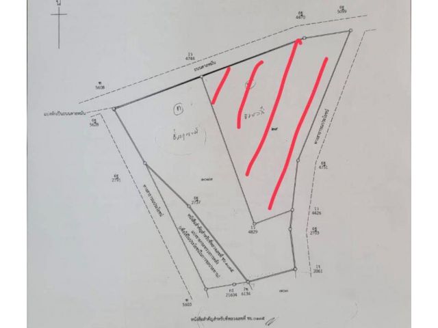 PK876  ให้เช่าที่ดินพัทยา ประมาณ 16ไร่ (ขีดสีแดง) ใกล้บึง พร้อมอยู่