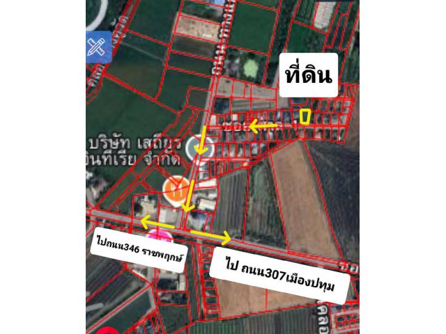 ขายที่ดิน 97 ตรว. ติดถนน ซ.ศาล1 ต.บางเดื่อ อ.เมืองปทุม