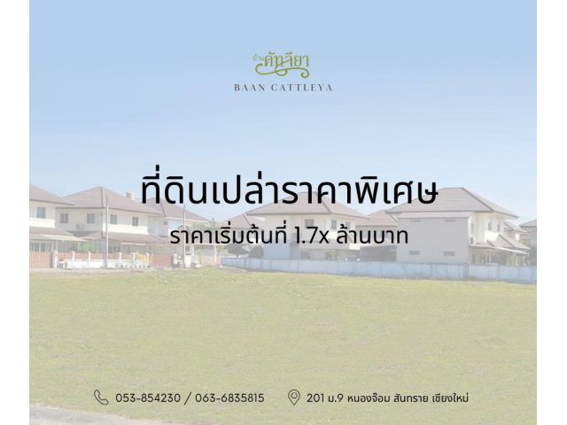 ขายที่ดินเปล่าในโครงการบ้านคัทลียา สันทราย เชียงใหม่