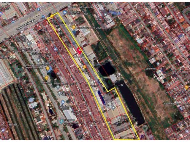 ให้เช่า ที่ดินระยะยาว ติดถนนใหญ่รามคำแหง 33 ไร่ ซอยรามคำแหง 100 พร้อมโครงสร้าง ใกล้รถไฟฟ้าเพียง 70 เมตร